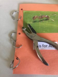 hole punch and binder rings DIY An Easy & Educational Kid's Activity Book